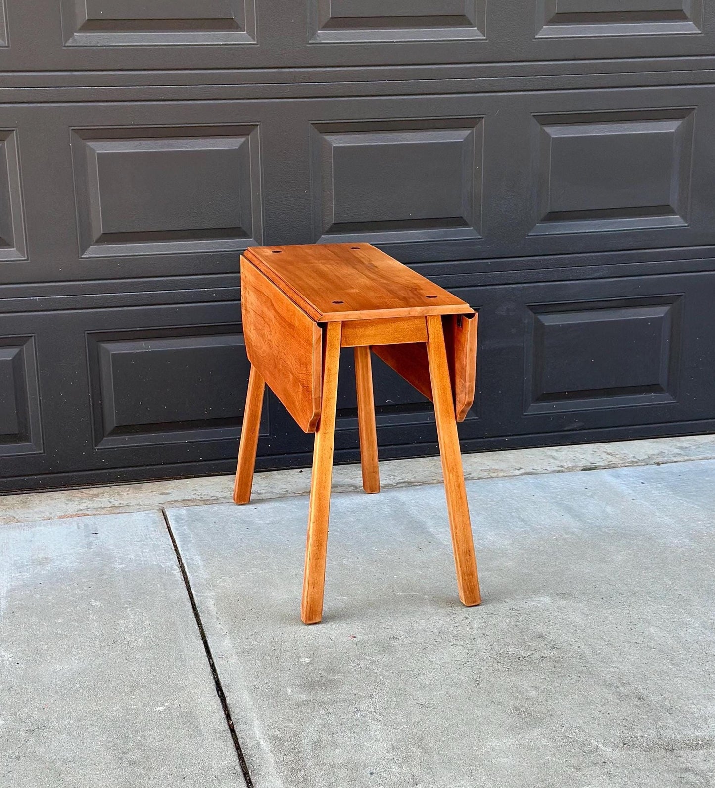Vintage 1960's Solid Cherry Wood Drop Leaf Table