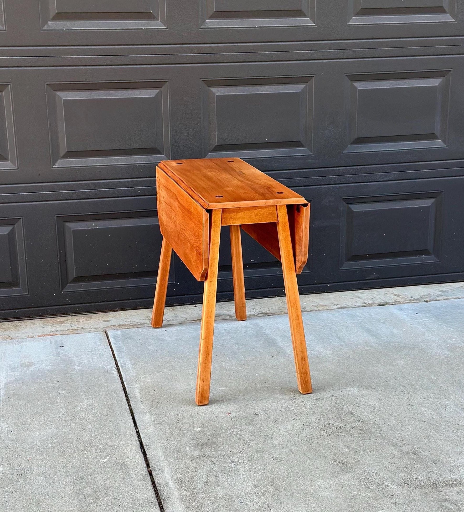 Vintage 1960's Solid Cherry Wood Drop Leaf Table
