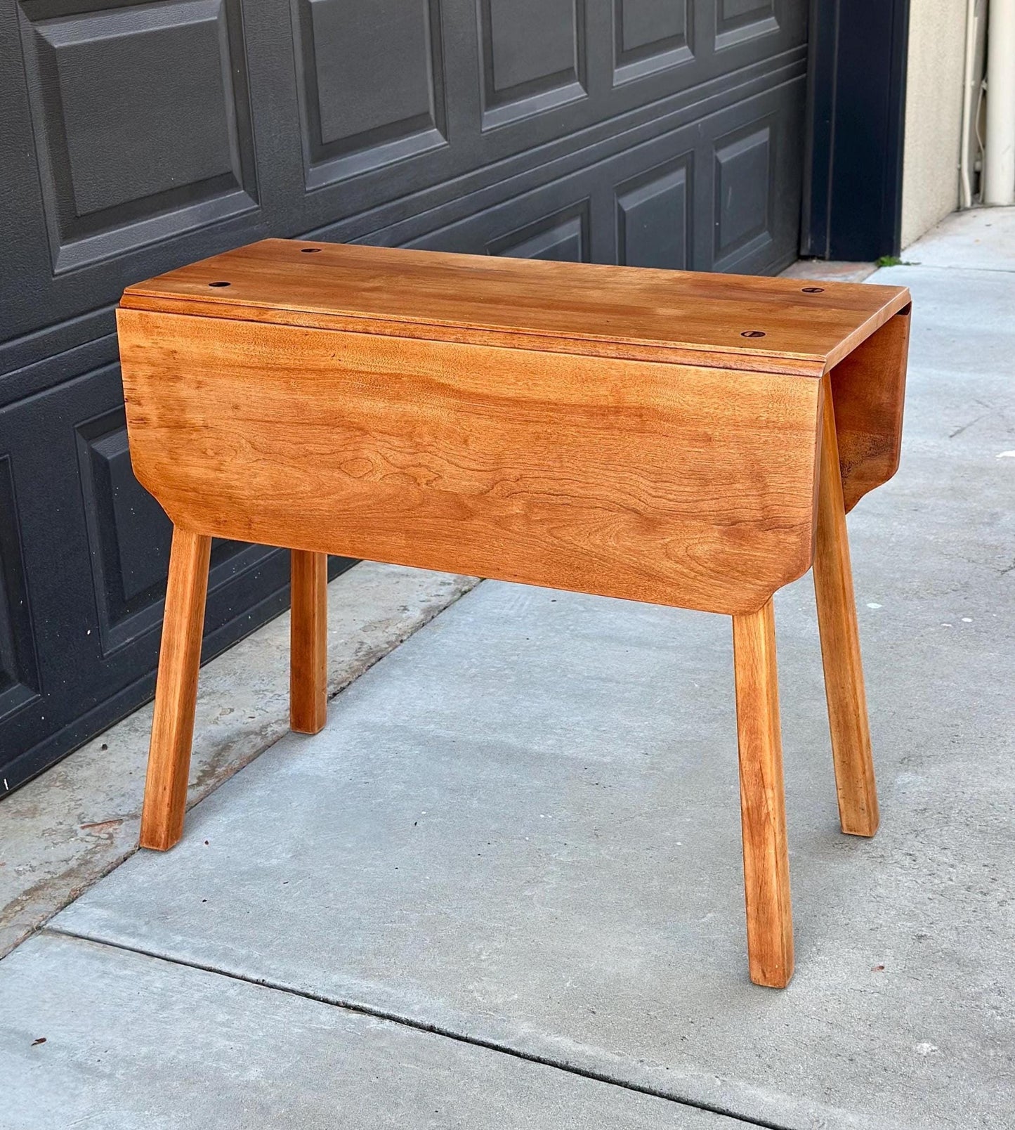 Vintage 1960's Solid Cherry Wood Drop Leaf Table