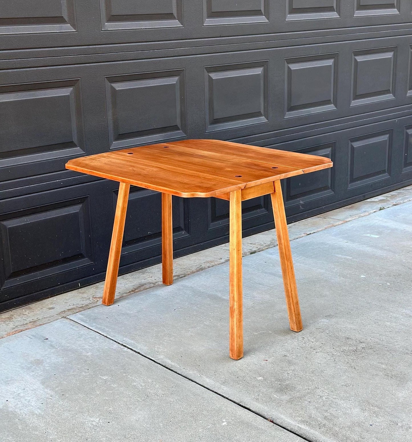 Vintage 1960's Solid Cherry Wood Drop Leaf Table