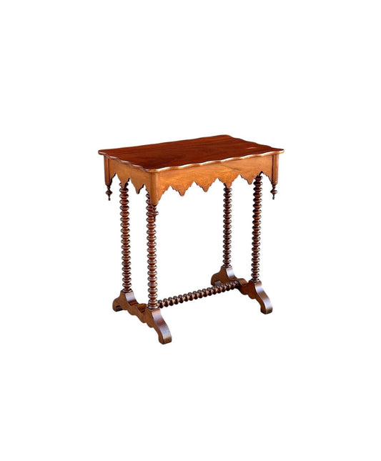 Antique 1880's Victorian Eastlake Solid Maple Wood Single Drawer Spindle Leg Accent Table