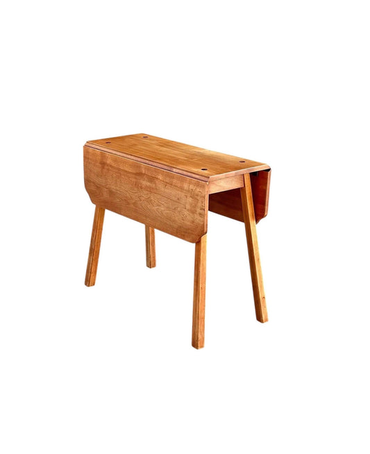 Vintage 1960's Solid Cherry Wood Drop Leaf Table