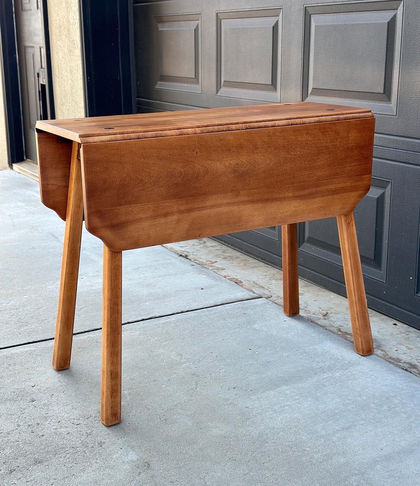 Vintage 1960's Solid Cherry Wood Drop Leaf Table