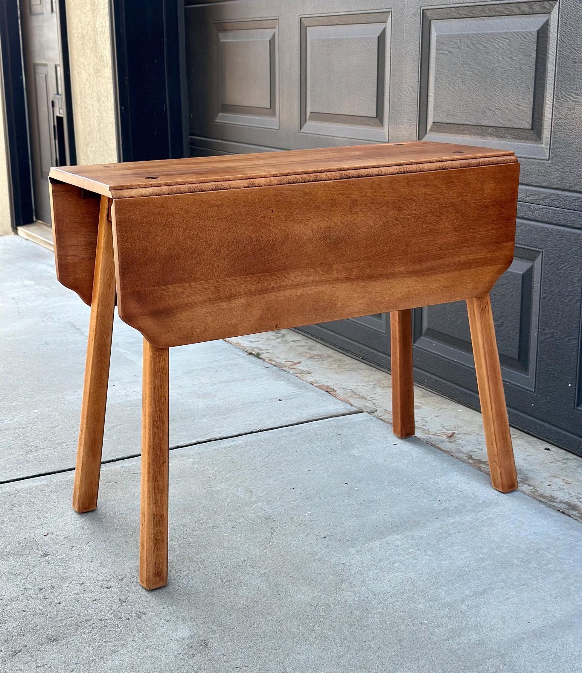 Vintage 1960's Solid Cherry Wood Drop Leaf Table