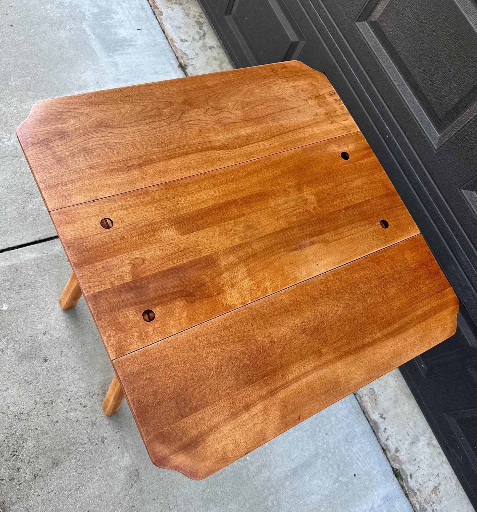 Vintage 1960's Solid Cherry Wood Drop Leaf Table