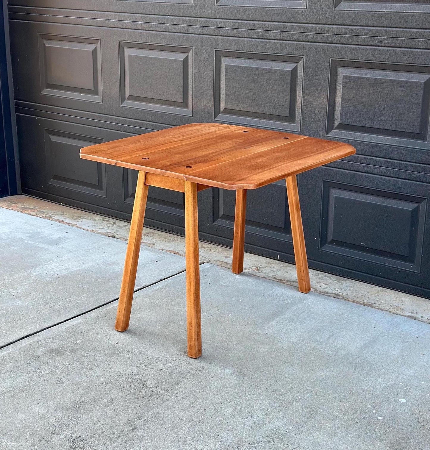 Vintage 1960's Solid Cherry Wood Drop Leaf Table