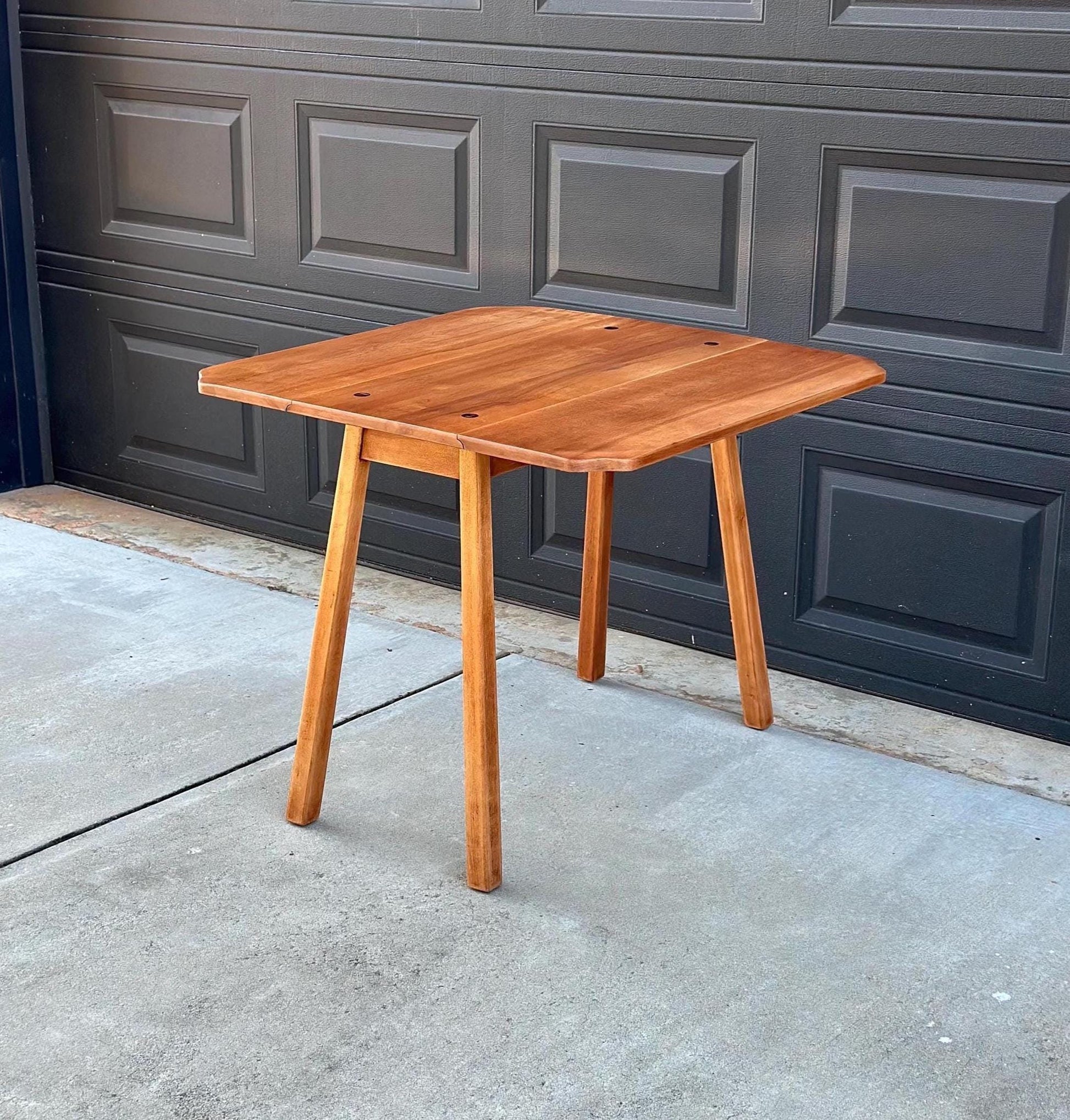 Vintage 1960's Solid Cherry Wood Drop Leaf Table