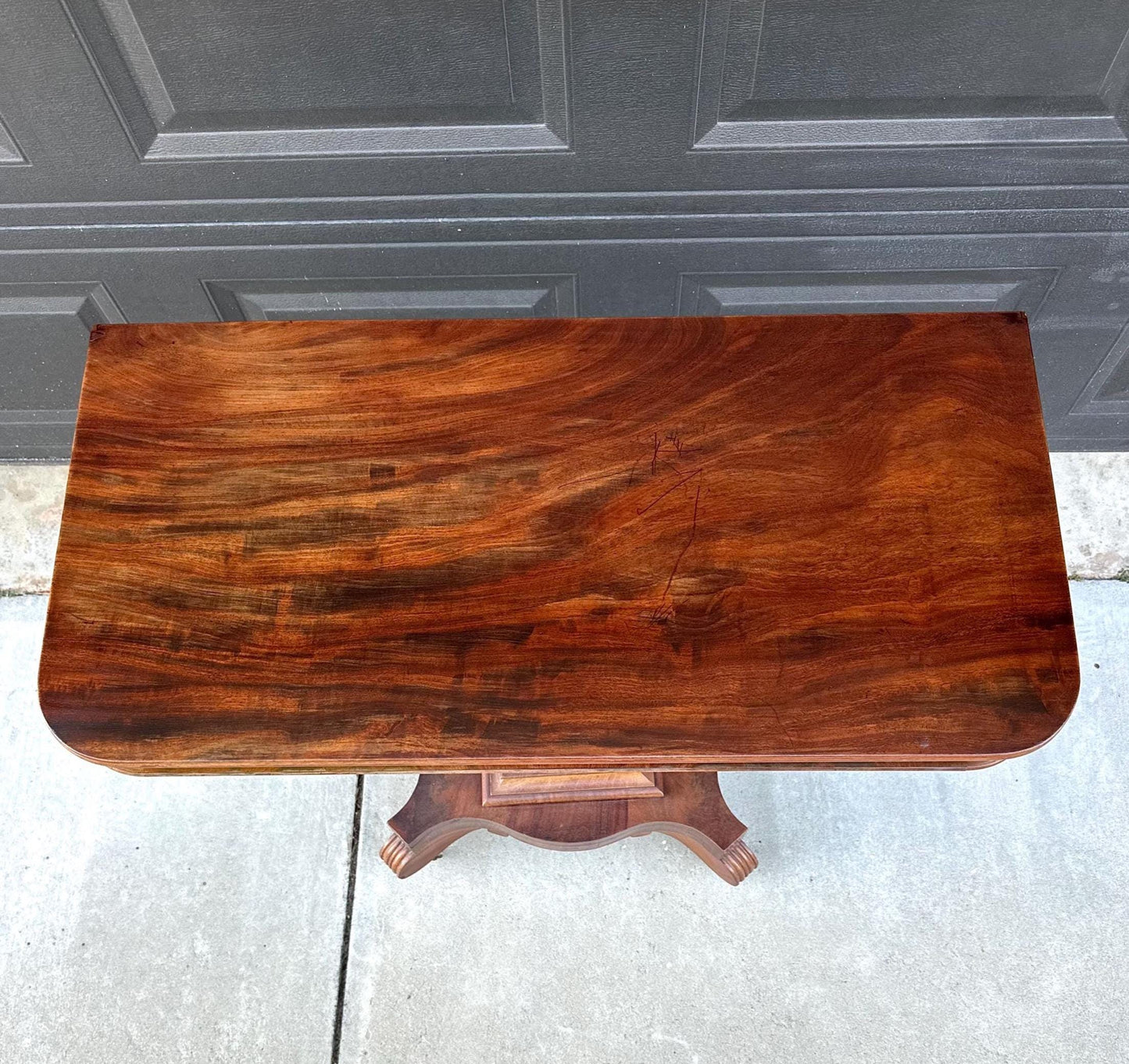 Antique Mid 1800's Mahogany Wood Accent Table on Casters