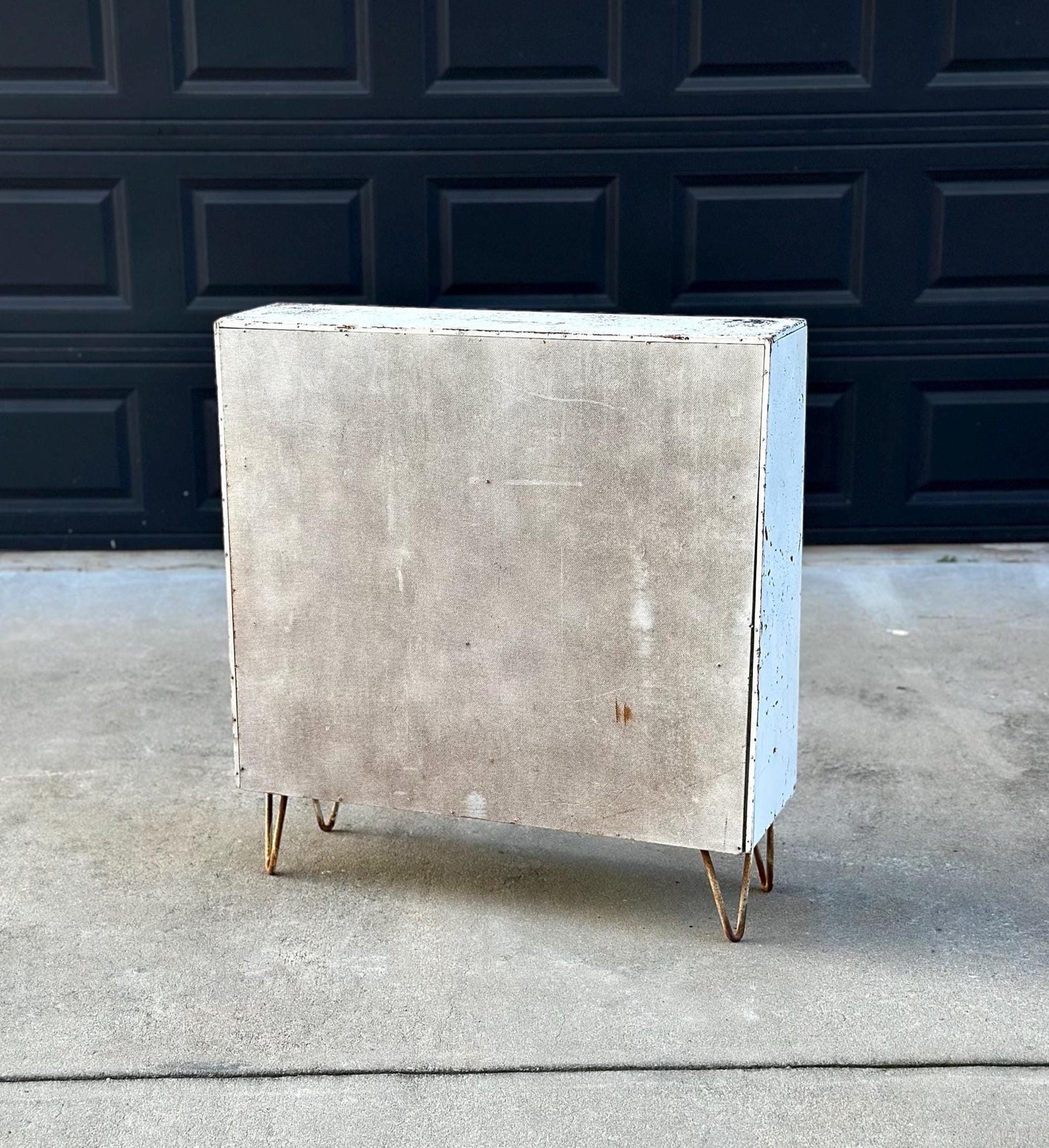 Vintage 1960's Solid Wood Rustic Hairpin Leg Bookshelf
