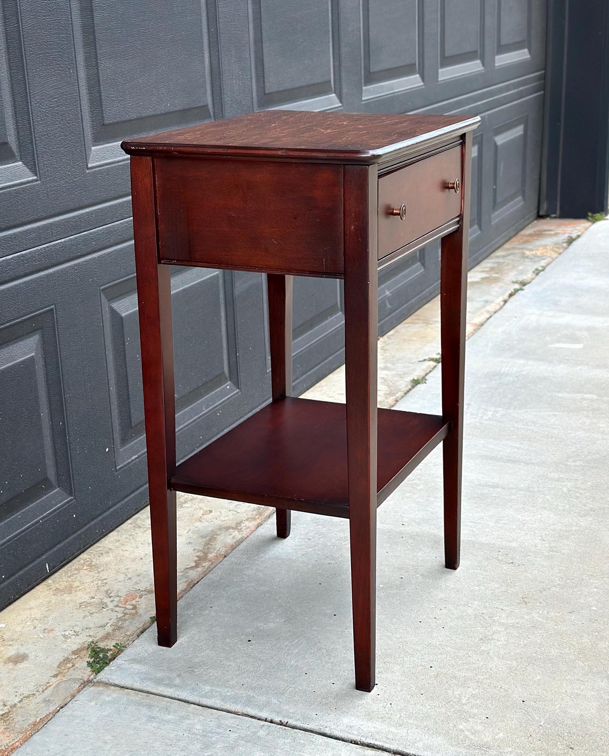 Vintage Mid 1900's Solid Wood Mahogany Side Table