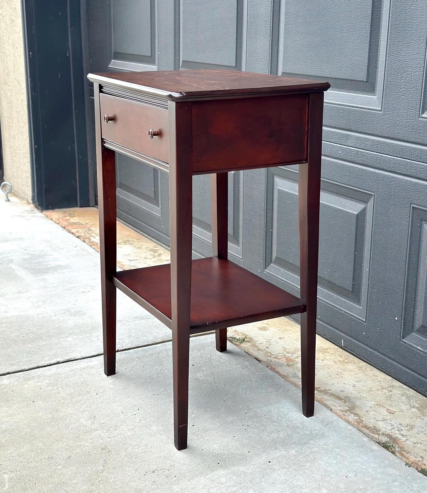 Vintage Mid 1900's Solid Wood Mahogany Side Table
