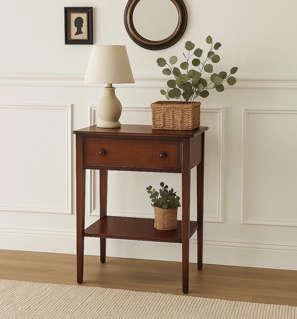 Vintage Mid 1900's Solid Wood Mahogany Side Table
