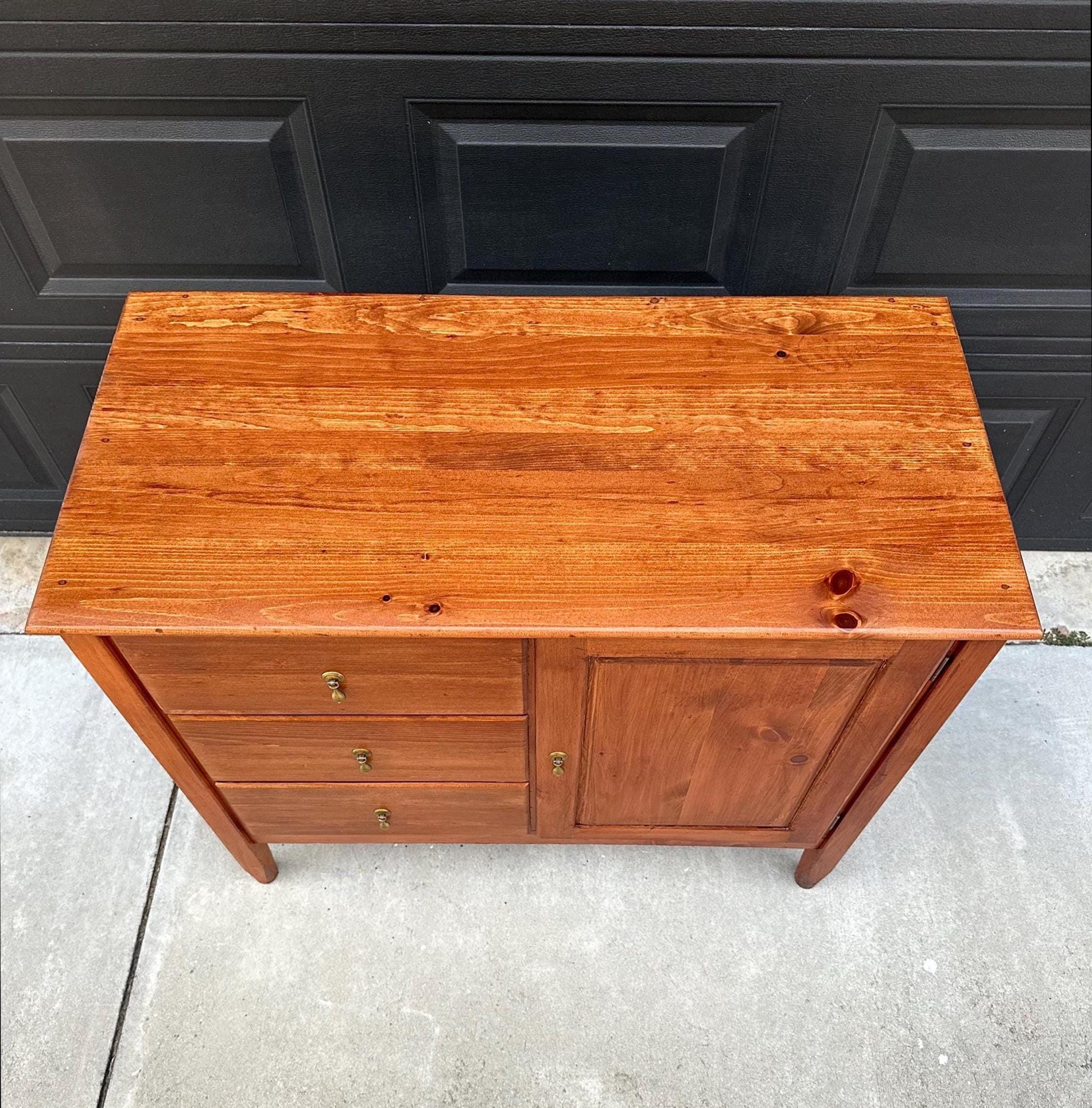 Vintage Mid 1900's Solid Wood Cherry & Pine Accent Storage Chest