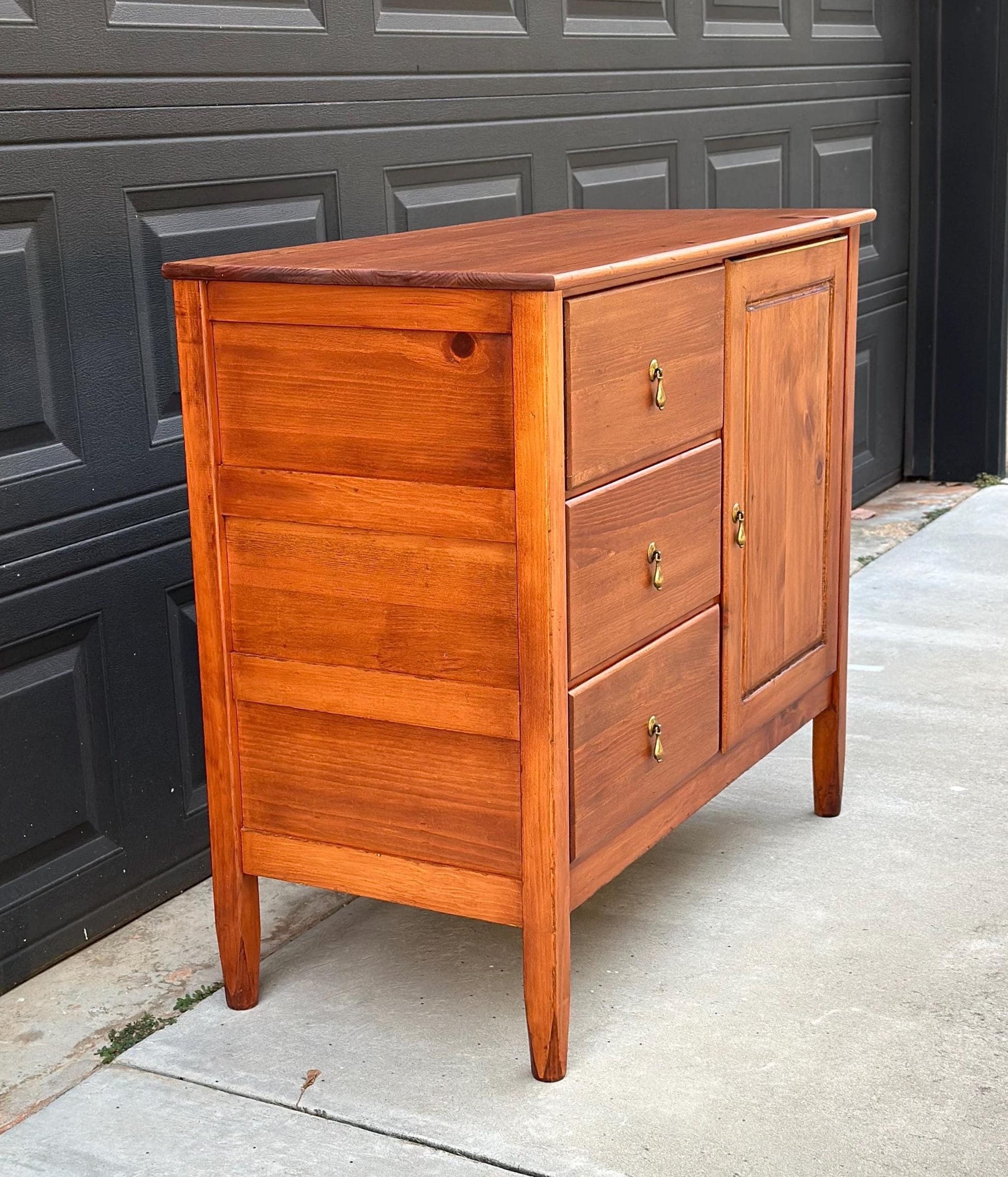 Vintage Mid 1900's Solid Wood Cherry & Pine Accent Storage Chest
