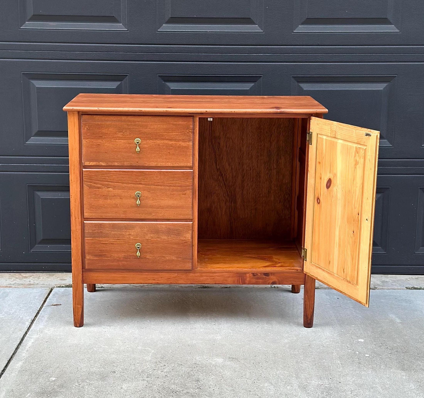 Vintage Mid 1900's Solid Wood Cherry & Pine Accent Storage Chest