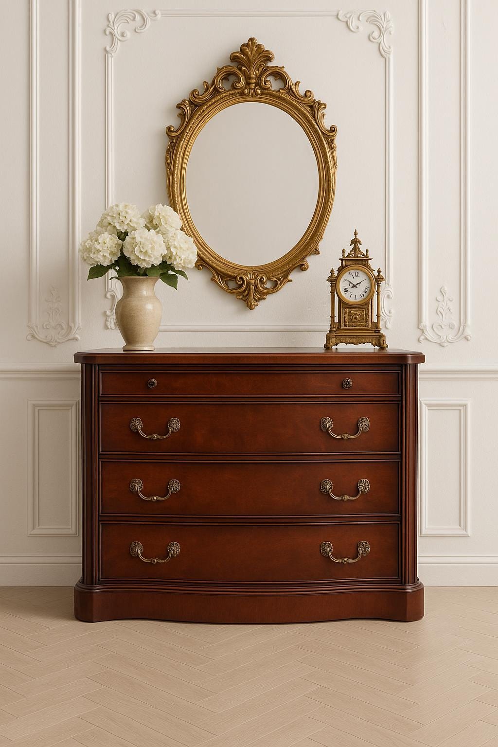 Vintage Mid 1900’s Traditional Mahogany Wood Bachelor Chest