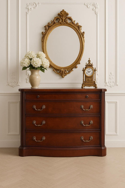 Vintage Mid 1900’s Traditional Mahogany Wood Bachelor Chest