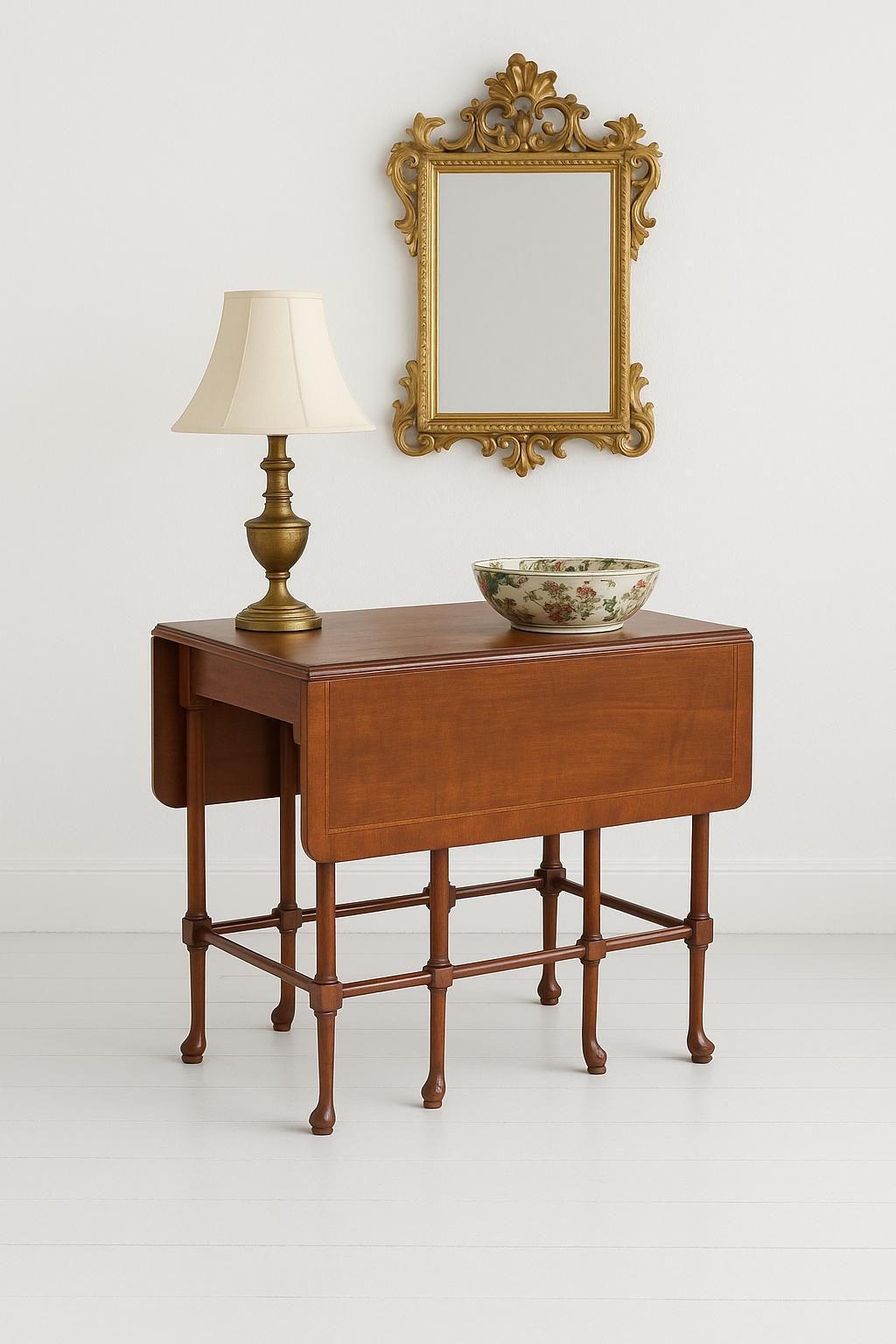 Vintage Mid 1900's Gateleg Drop Leaf Mahogany Tea Table by Henredon