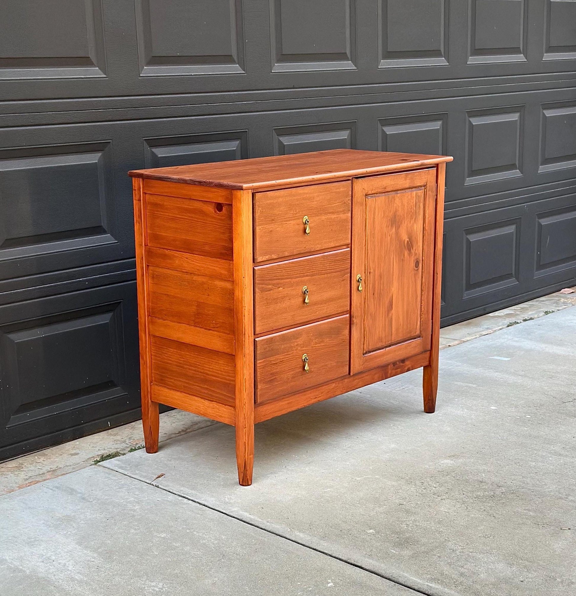 Vintage Mid 1900's Solid Wood Cherry & Pine Accent Storage Chest