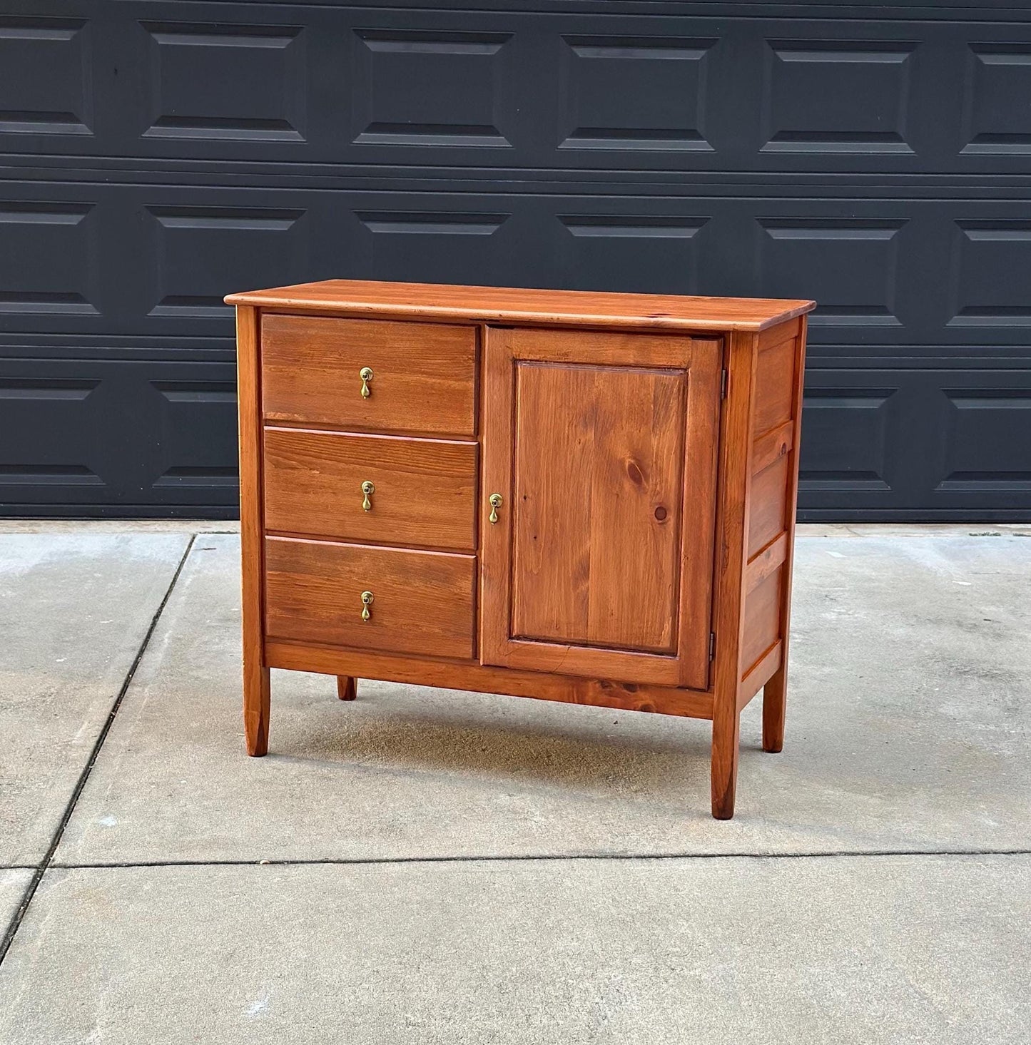 Vintage Mid 1900's Solid Wood Cherry & Pine Accent Storage Chest