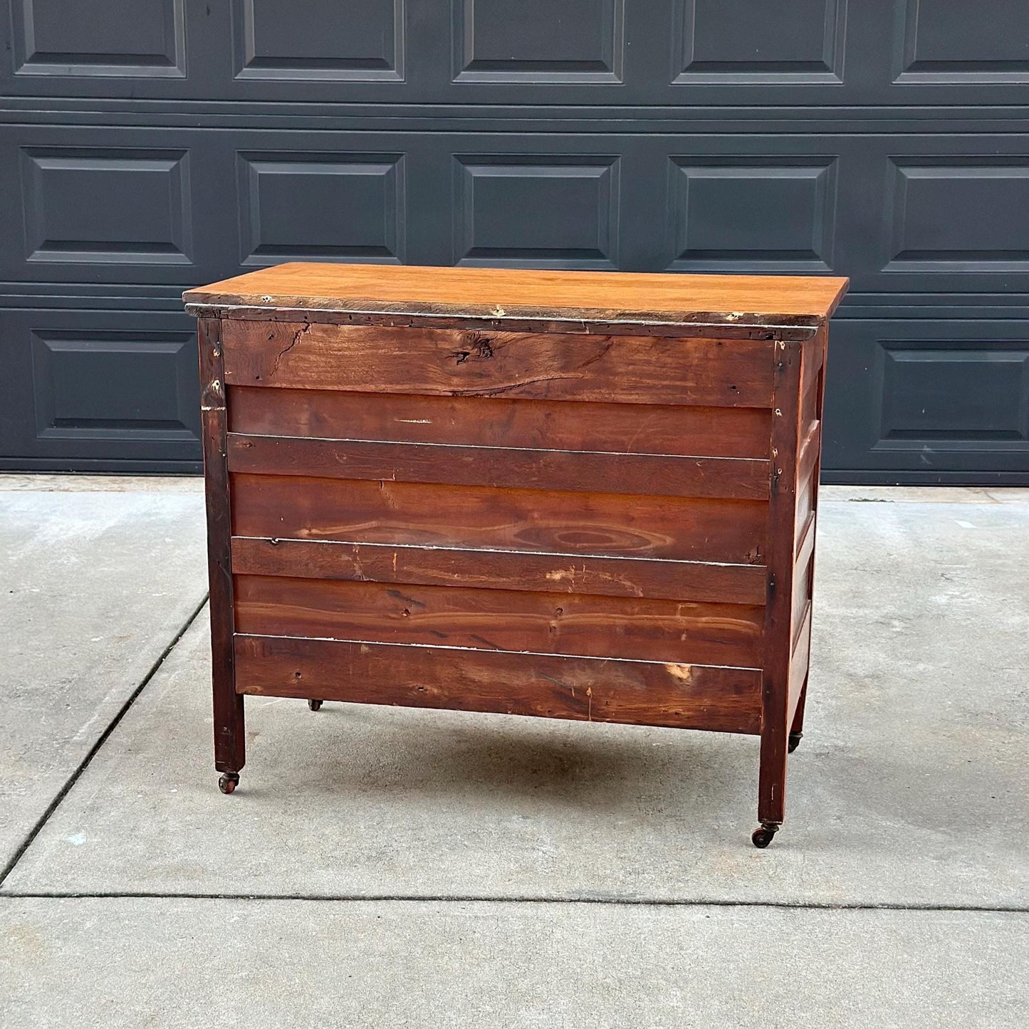 Antique Early 1900's Quarter Sawn Oak Dresser Console on Casters
