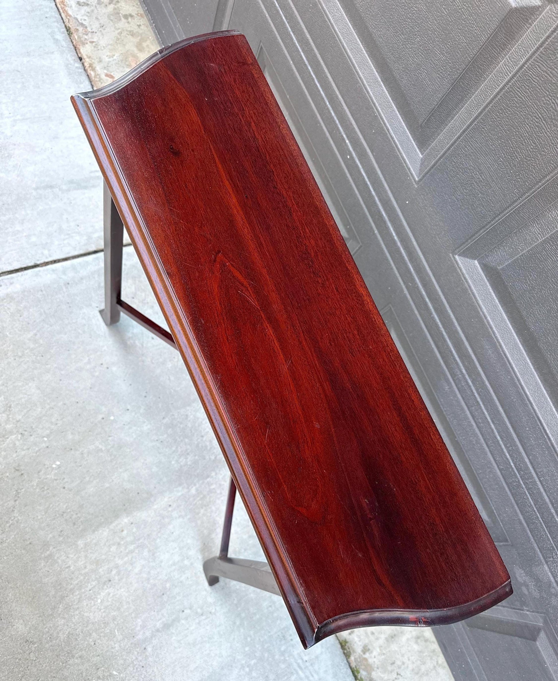 Antique Early 1900's Solid Wood Carved Punched Console Sofa Table