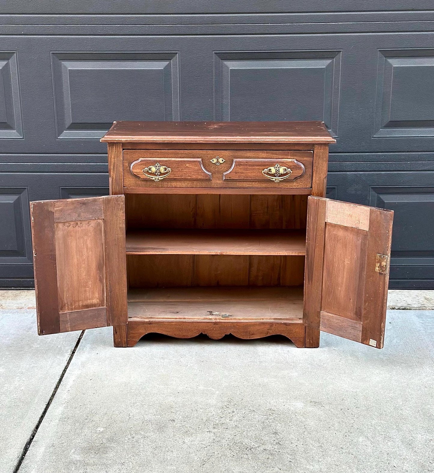 Antique Late 1800's Solid Wood Eastlake Accent Cabinet