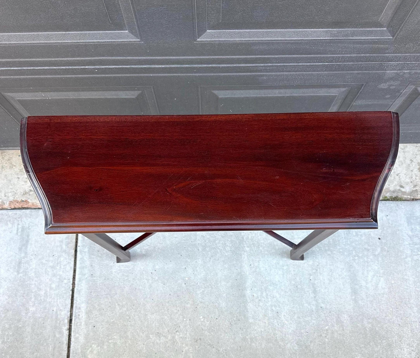 Antique Early 1900's Solid Wood Carved Punched Console Sofa Table