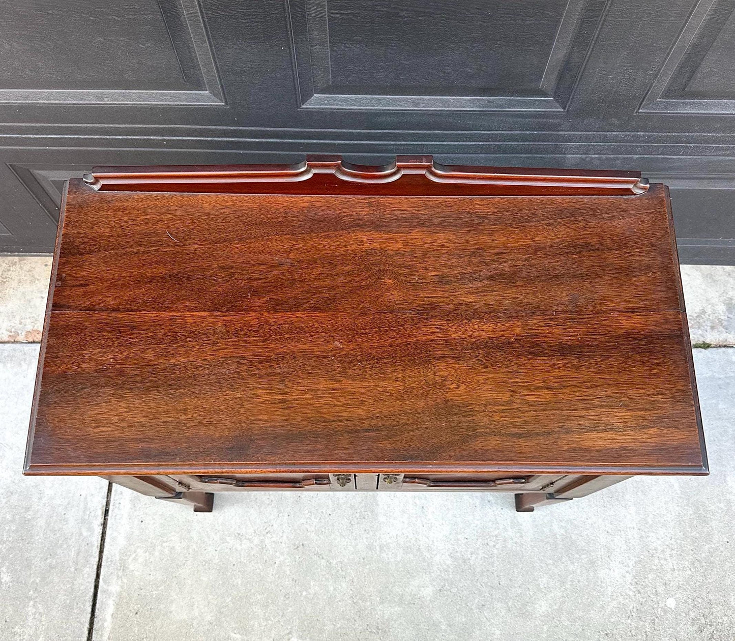 Antique Early 1900's Solid Wood Mahogany Cabinet Console Table