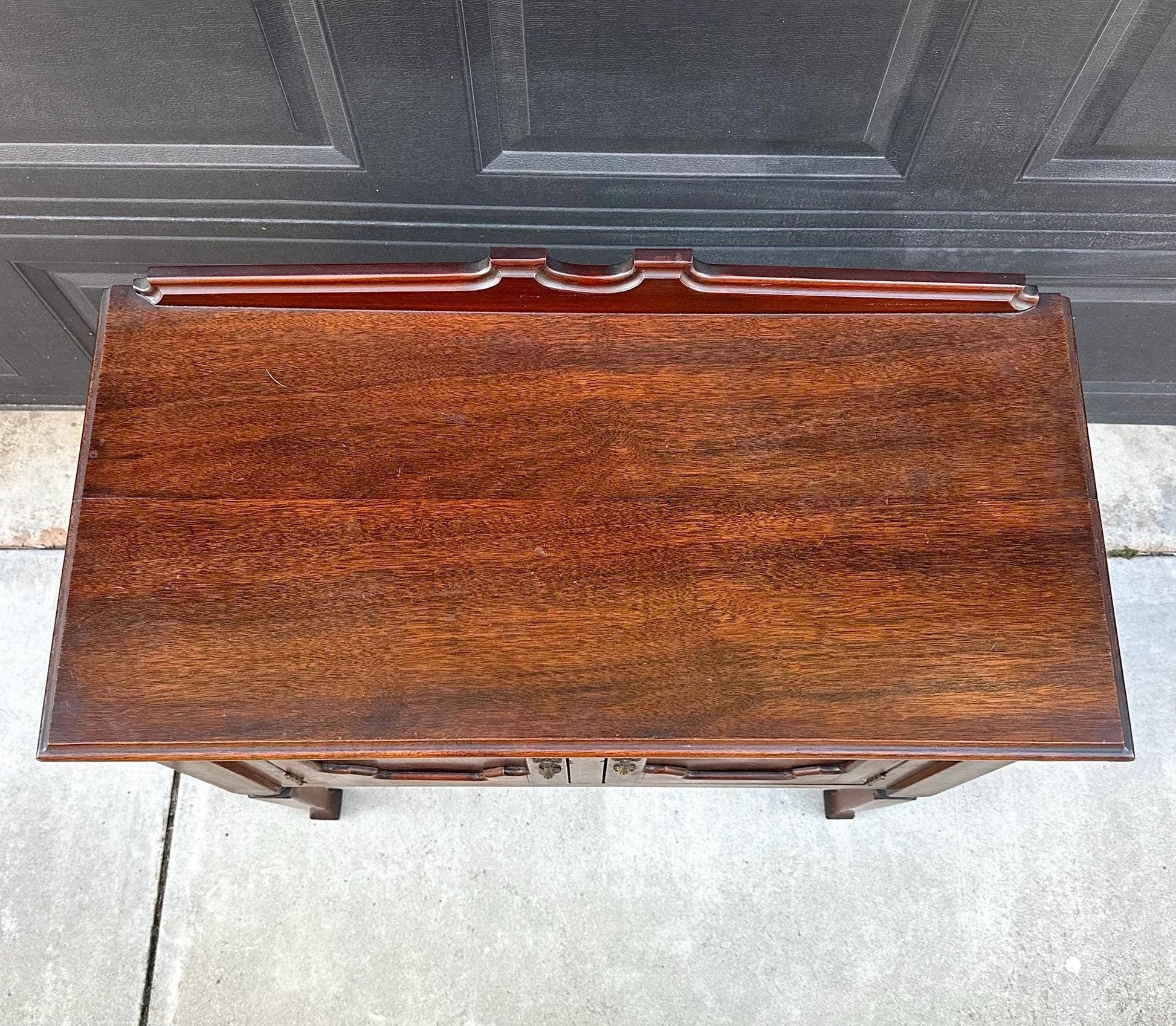 Antique Early 1900's Solid Wood Mahogany Cabinet Console Table