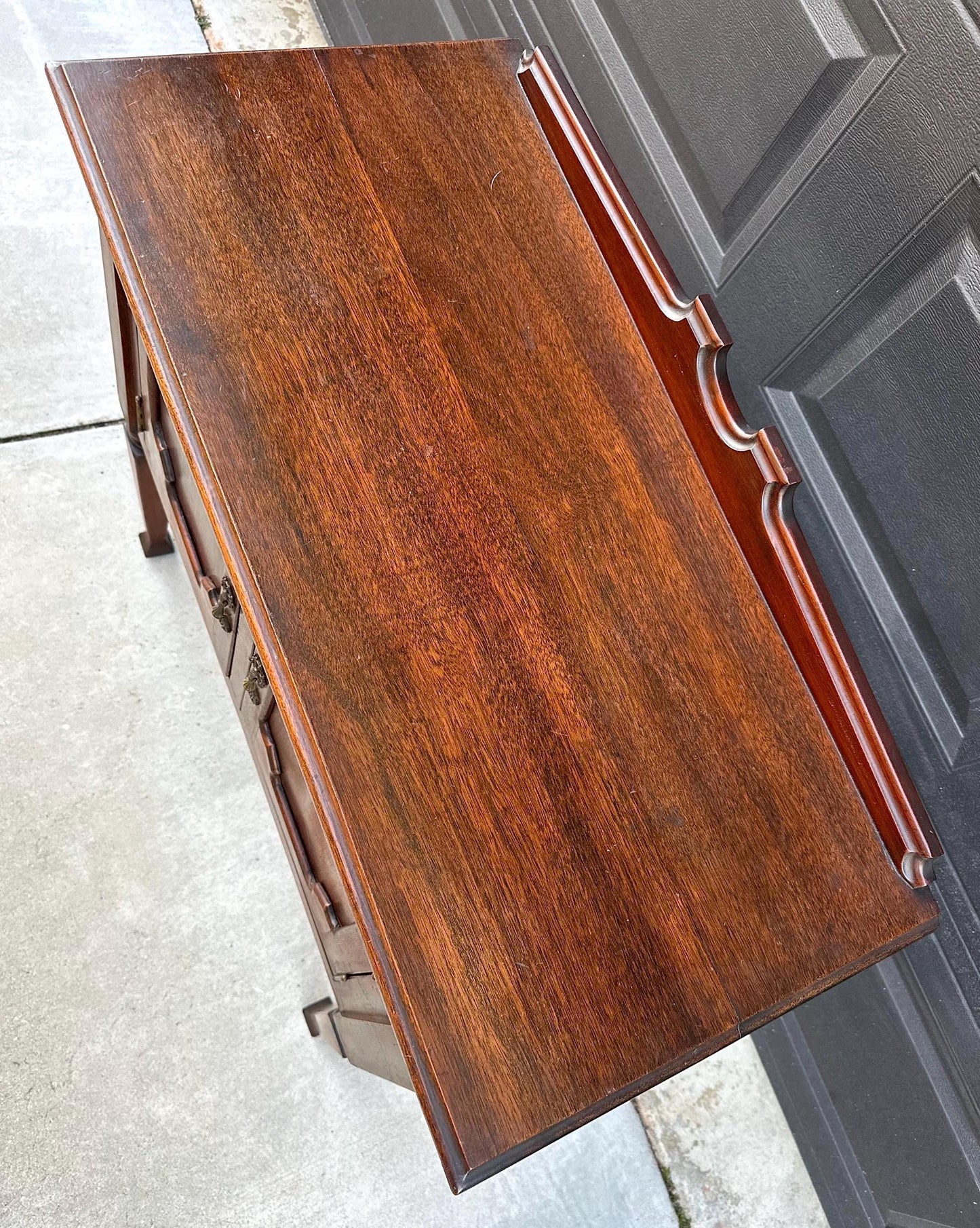 Antique Early 1900's Solid Wood Mahogany Cabinet Console Table