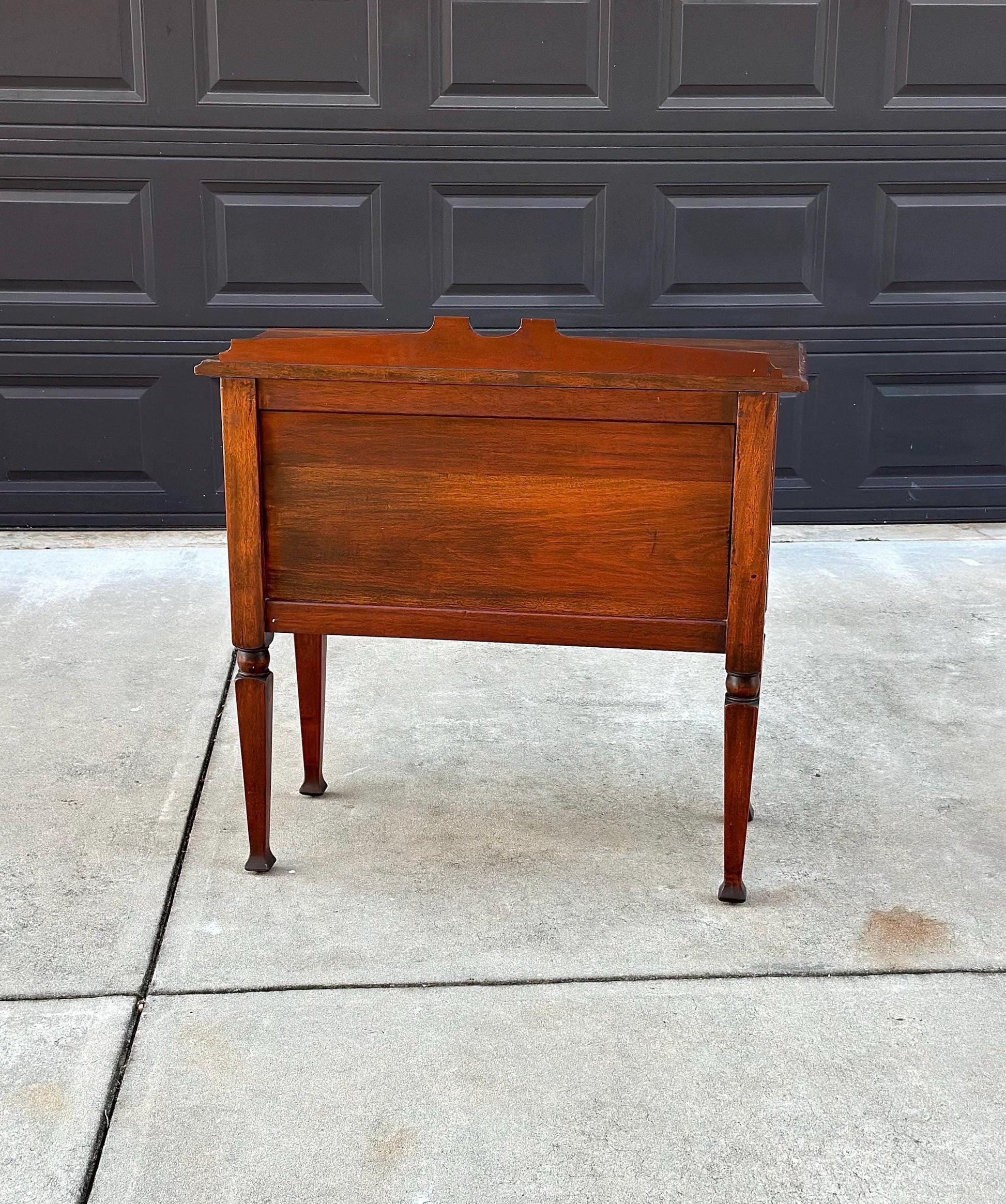 Antique Early 1900's Solid Wood Mahogany Cabinet Console Table