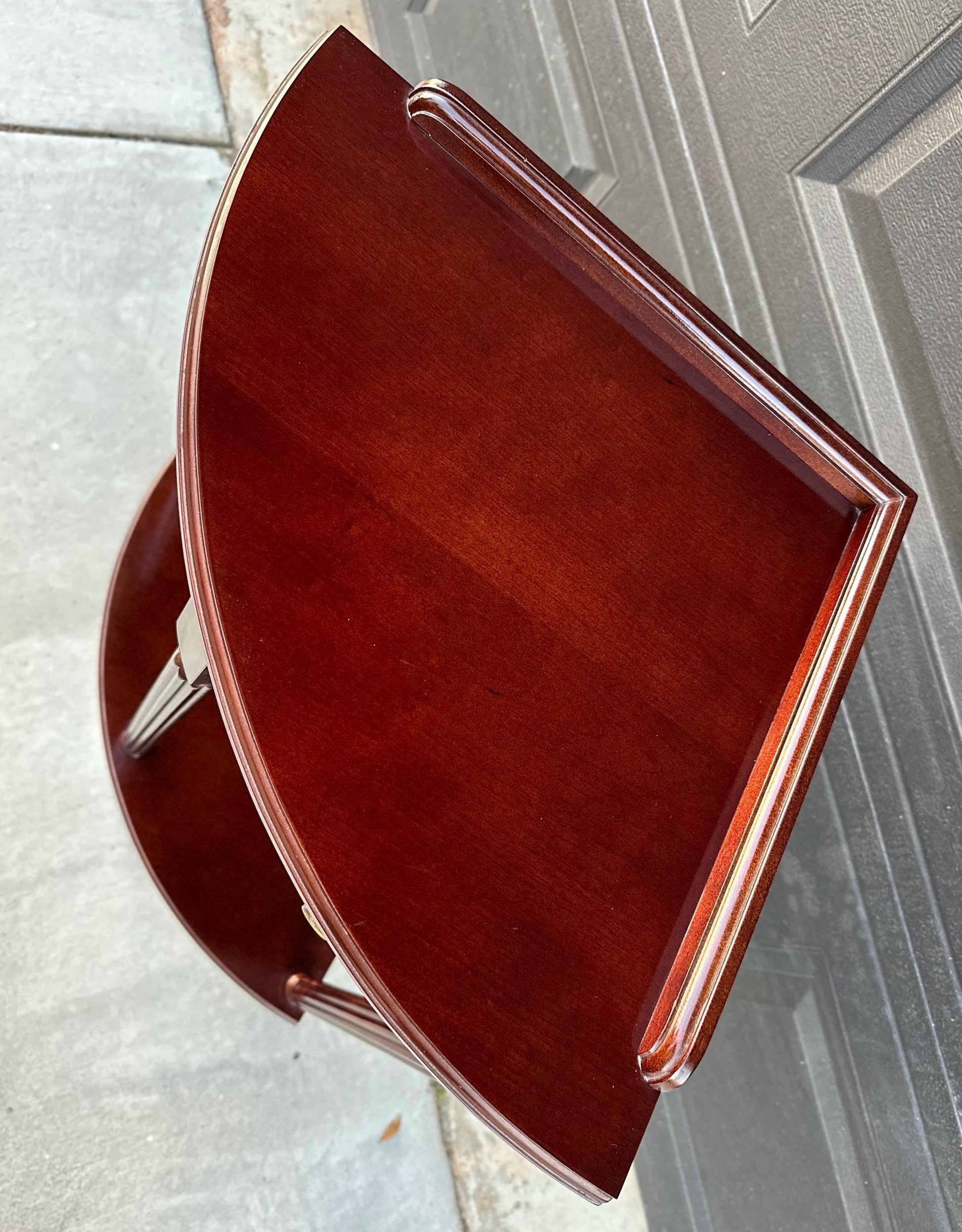 Vintage Federal Mahogany Accent Shelf Wood Corner Table