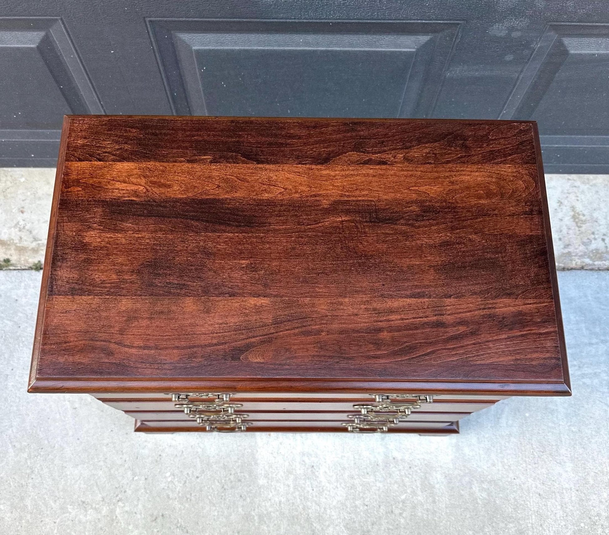 Vintage Mid 1900's Solid Wood Three Drawer Mahogany Nightstand