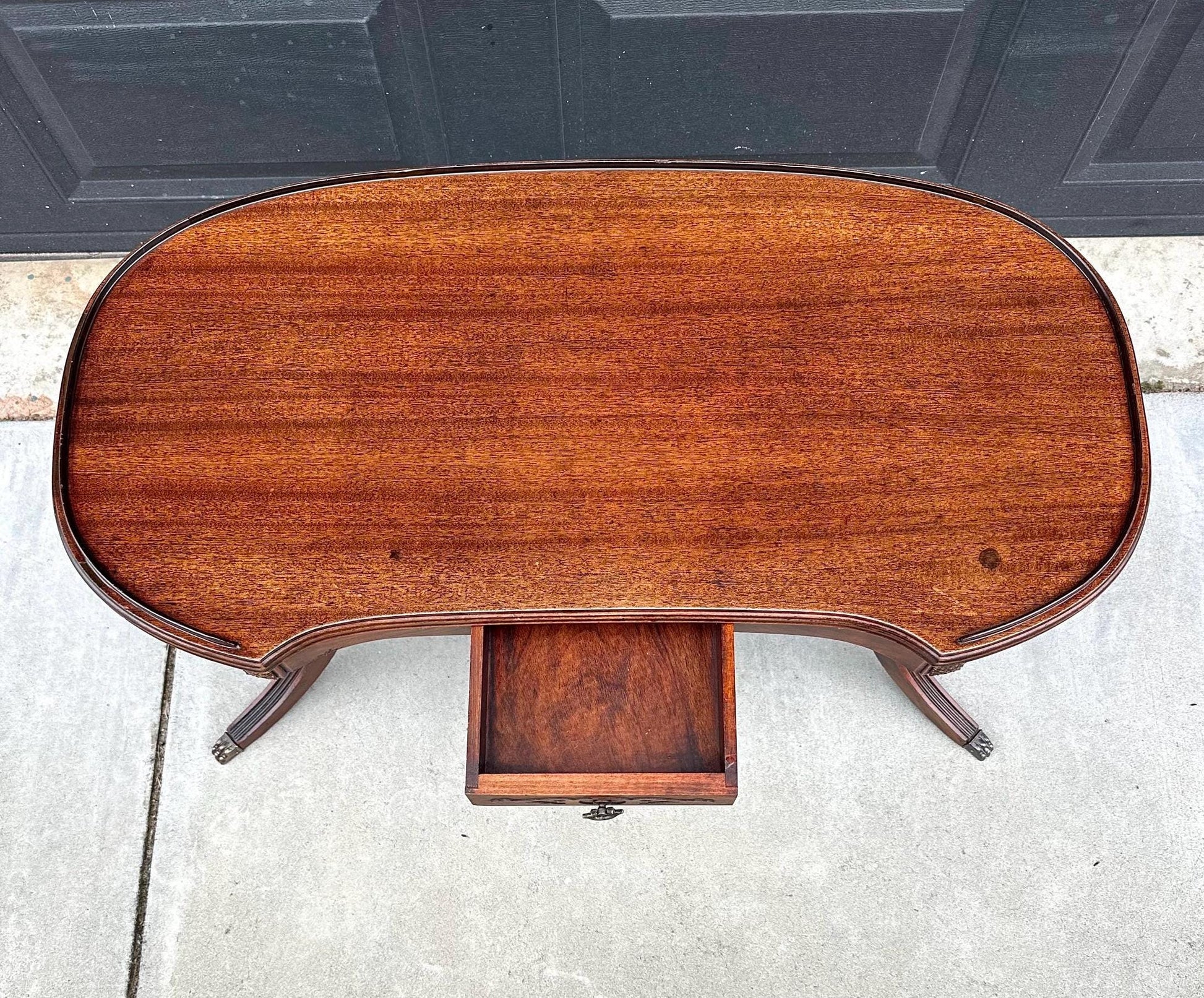 Antique Early 1900's Federal Mahogany Wood Single Drawer Coffee Table