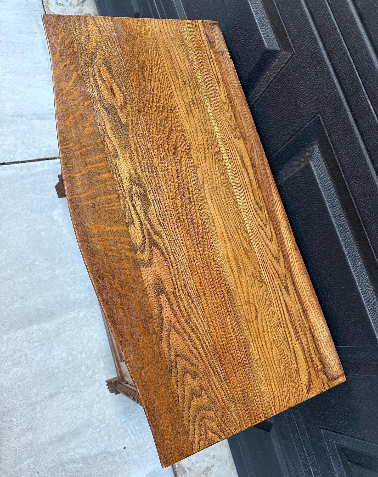 Antique Early 1900's Solid Wood Tiger Oak Washstand on Casters