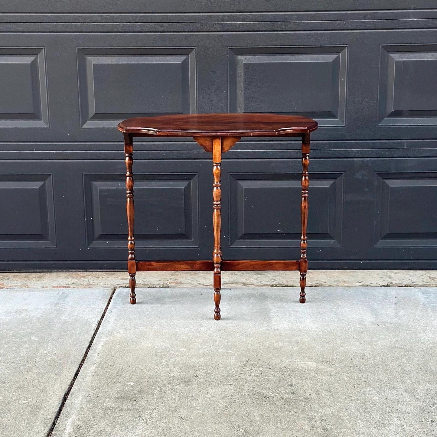 Antique Early 1900's Solid Wood Spindle Leg Foyer Entry Table