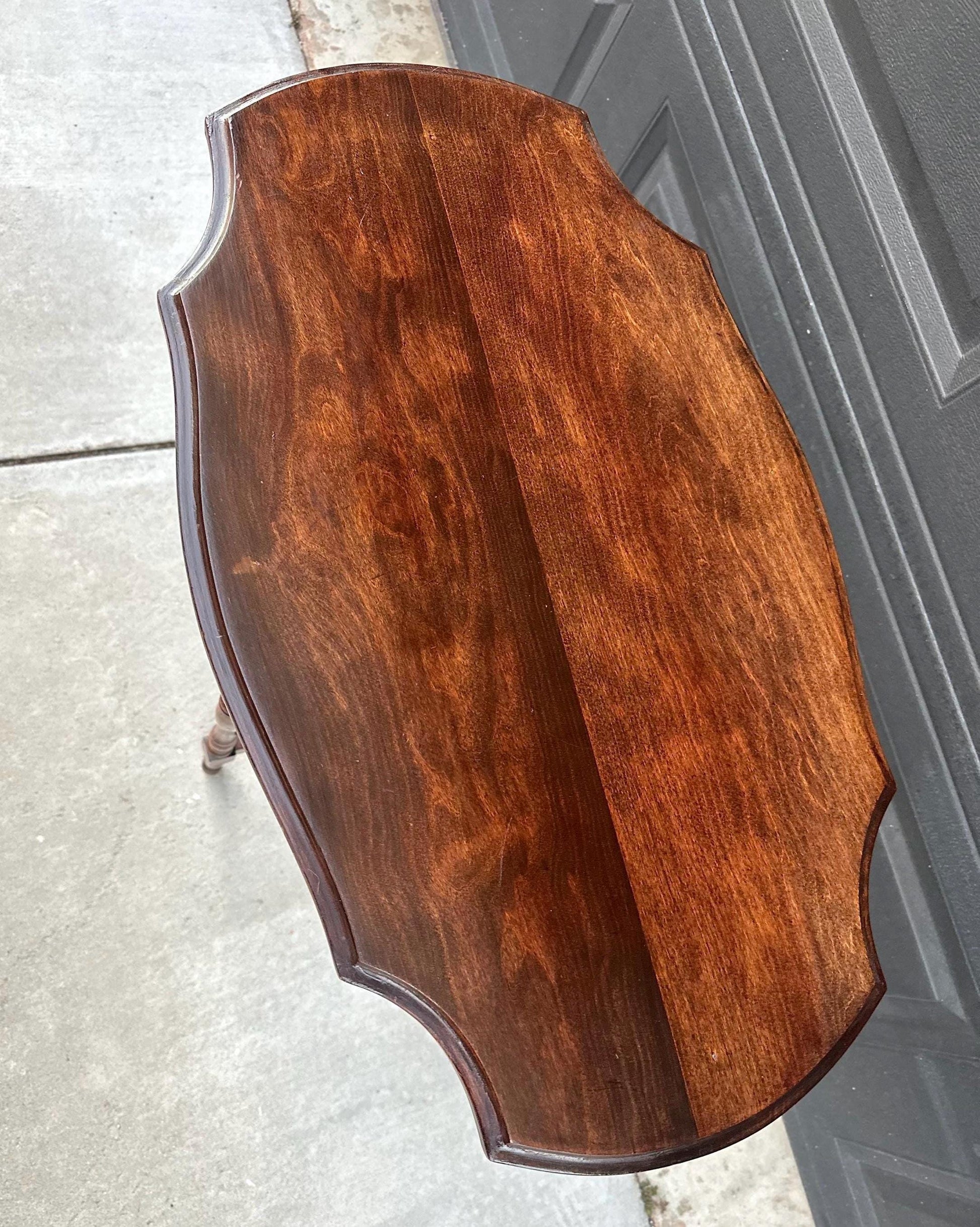 Antique Early 1900's Solid Wood Spindle Leg Foyer Entry Table