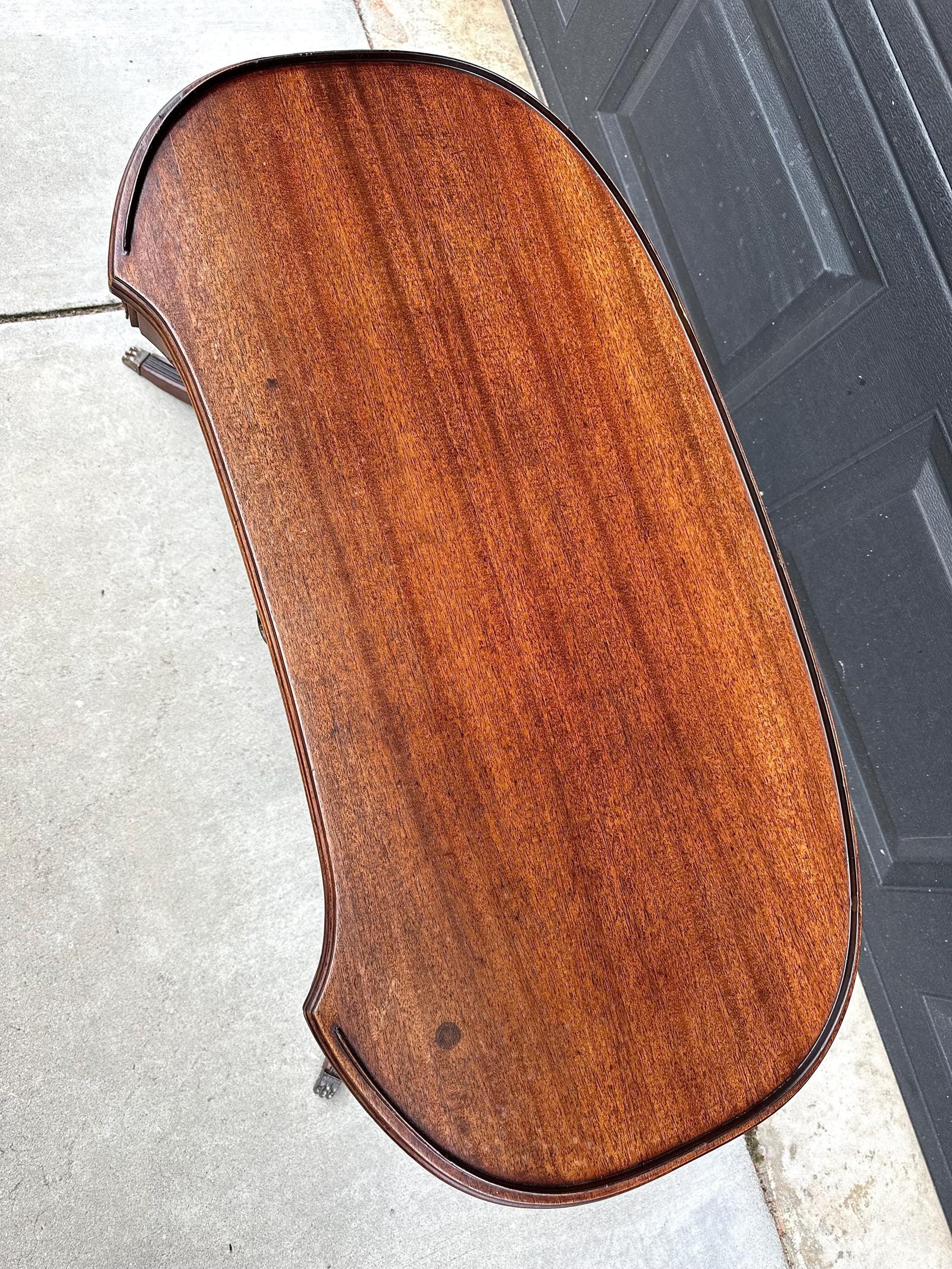 Antique Early 1900's Federal Mahogany Wood Single Drawer Coffee Table