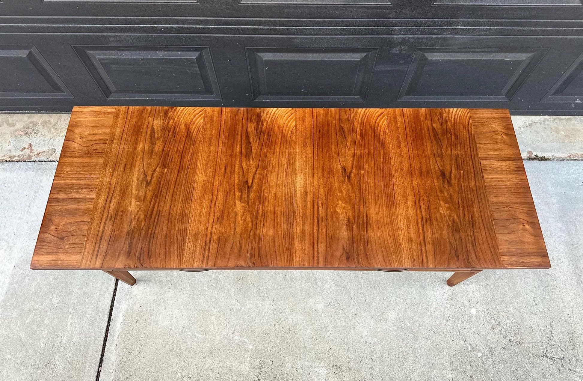 Vintage Mid 1900's Walnut Wood Mid Century Modern Two Drawer Platform Coffee Table