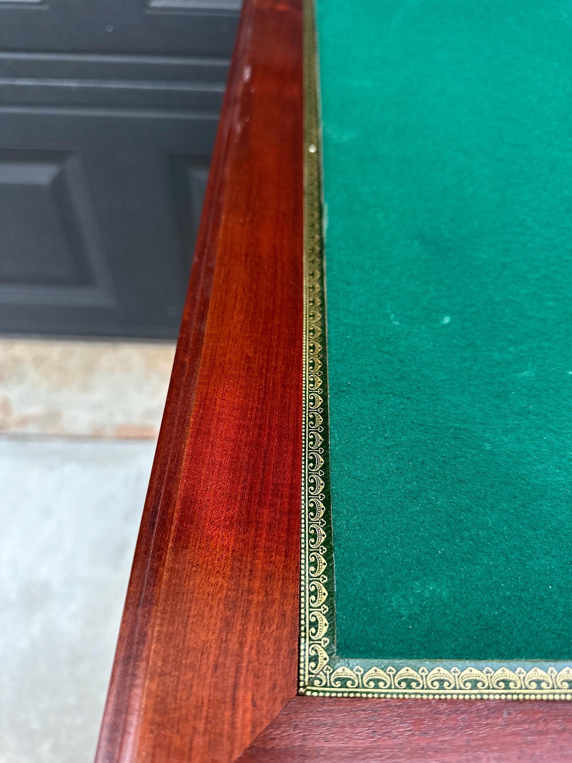 Antique Early 1900's Federal Mahogany Wood Ormolu Accent Game Table