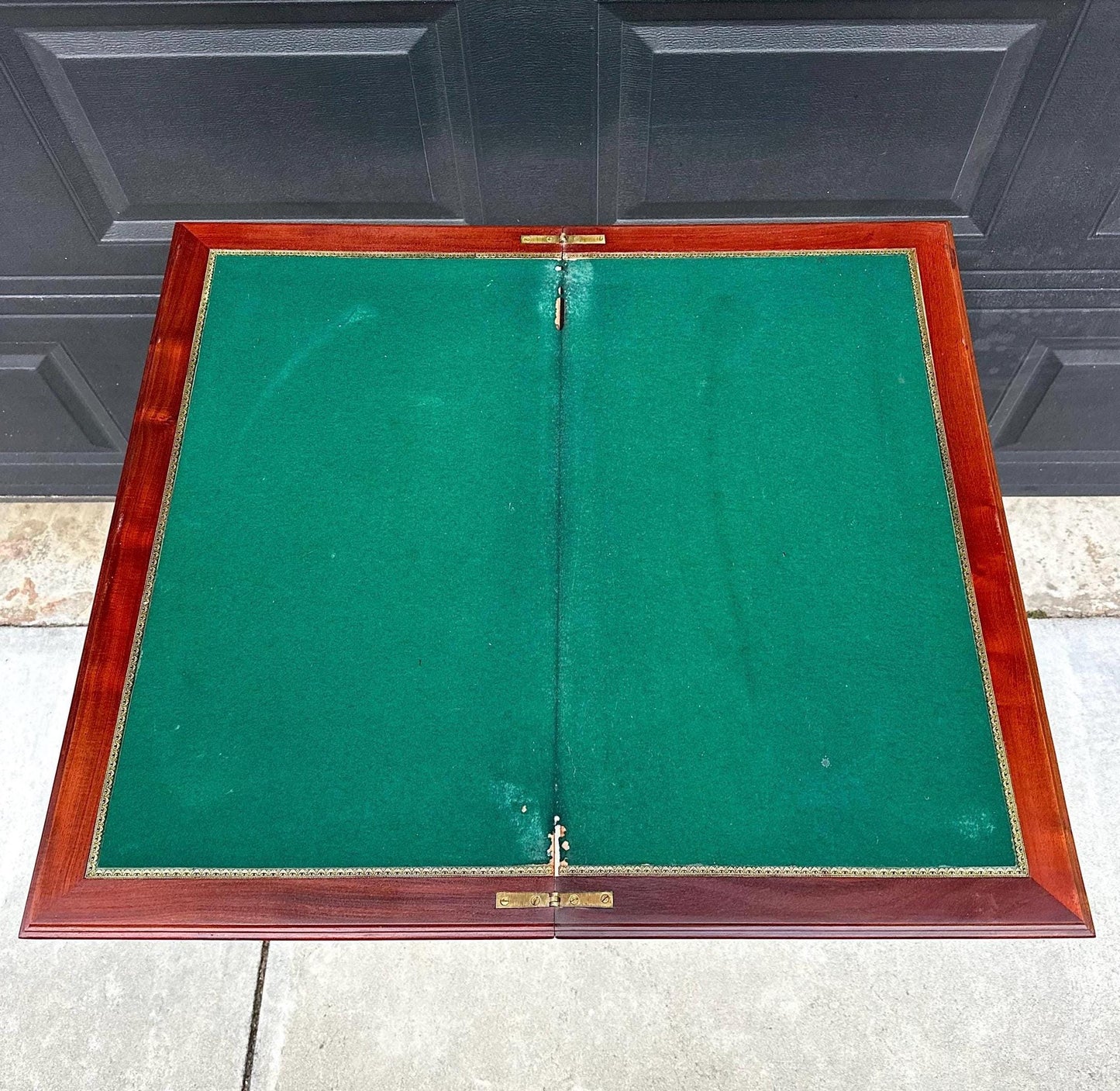 Antique Early 1900's Federal Mahogany Wood Ormolu Accent Game Table