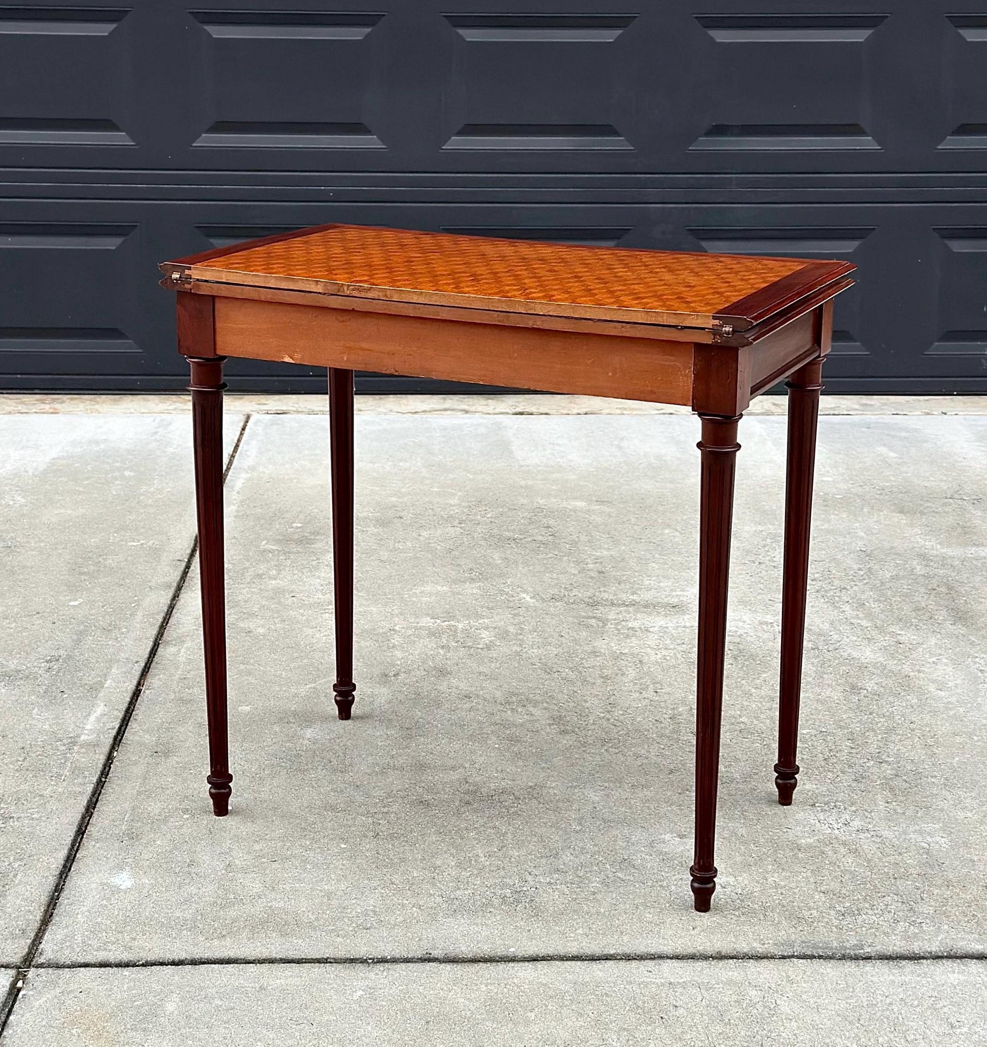 Antique Early 1900's Federal Mahogany Wood Ormolu Accent Game Table