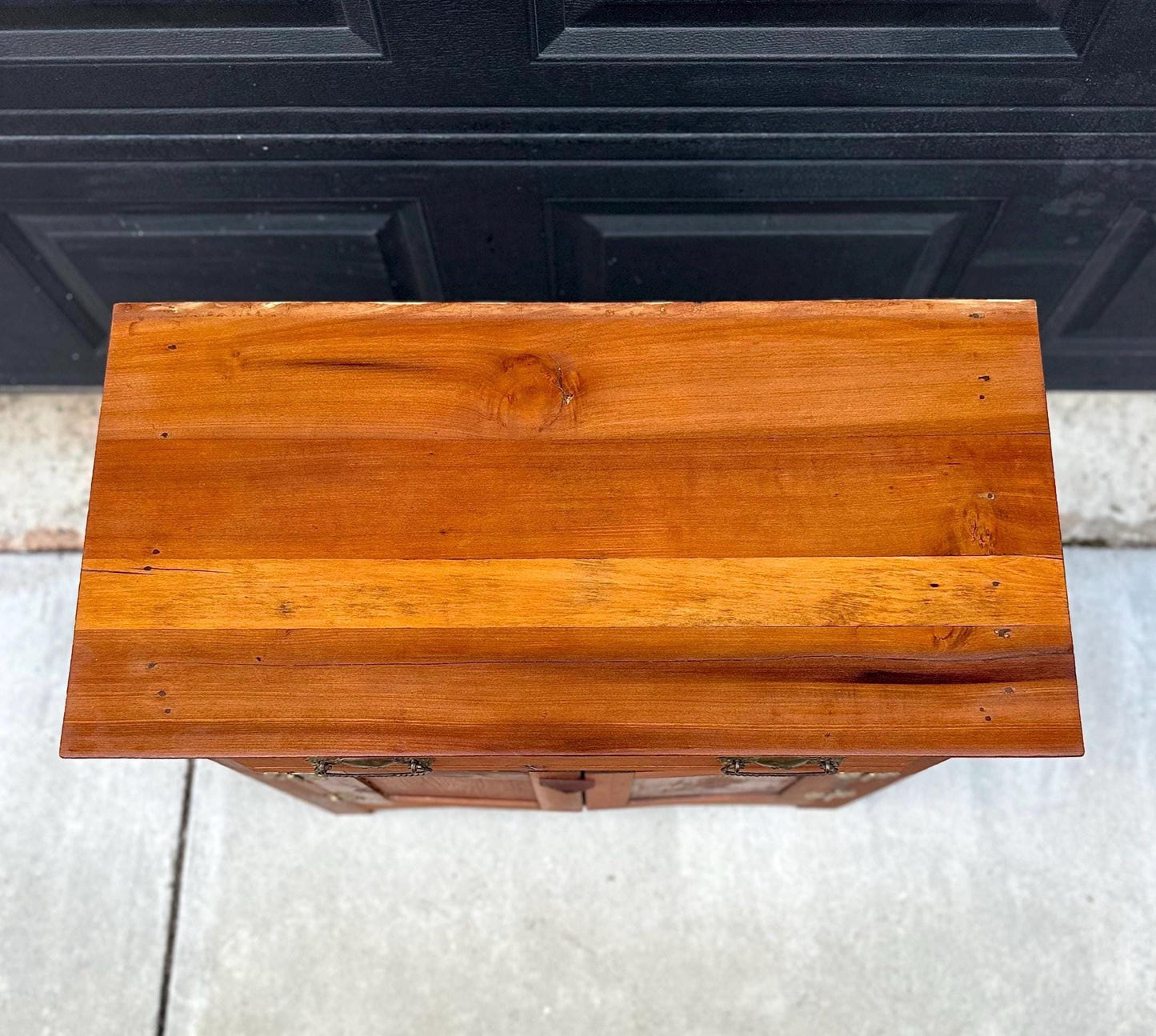 Antique Early 1900's Solid Wood Eastlake Oak & Pine Cabinet with Drawer