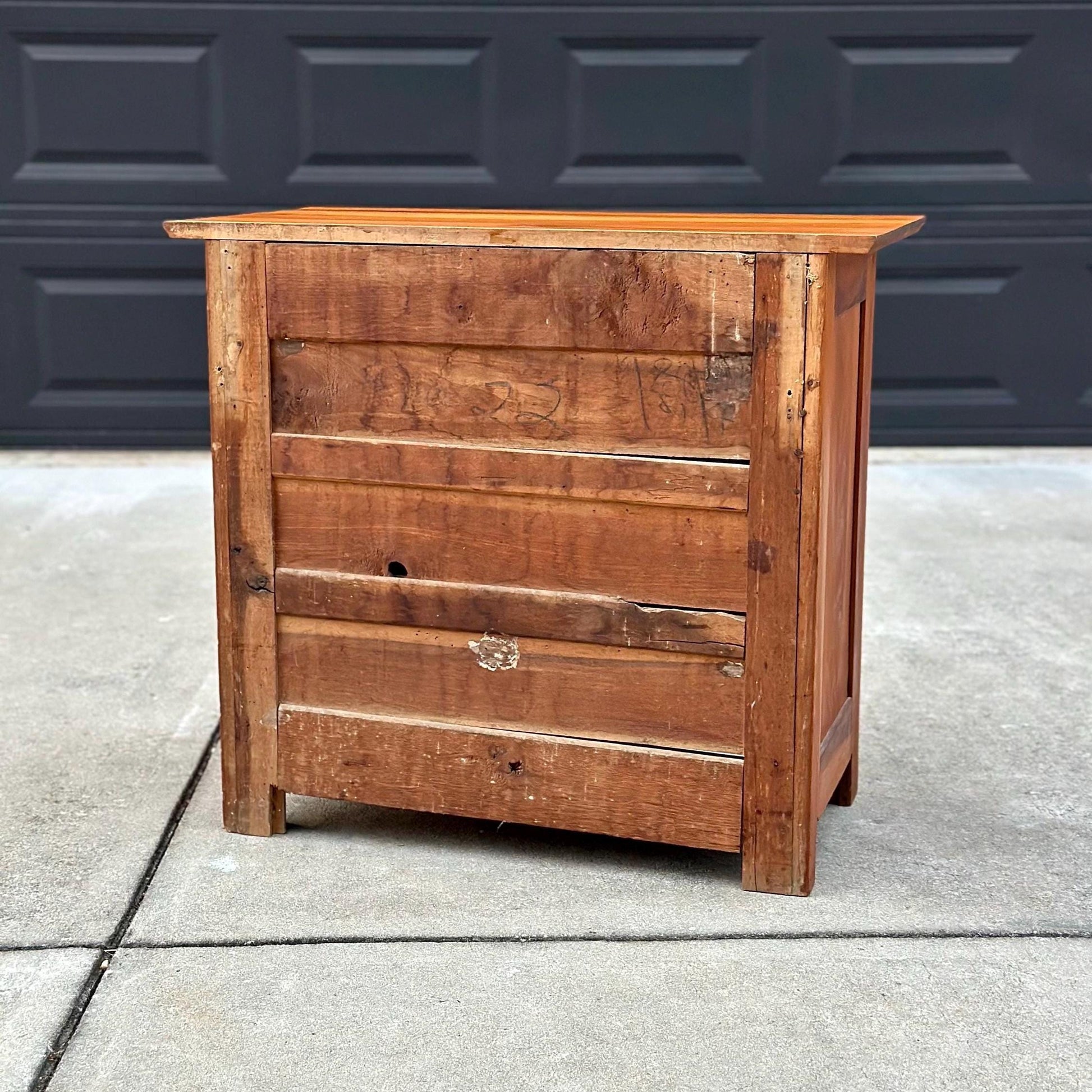 Antique Early 1900's Solid Wood Eastlake Oak & Pine Cabinet with Drawer