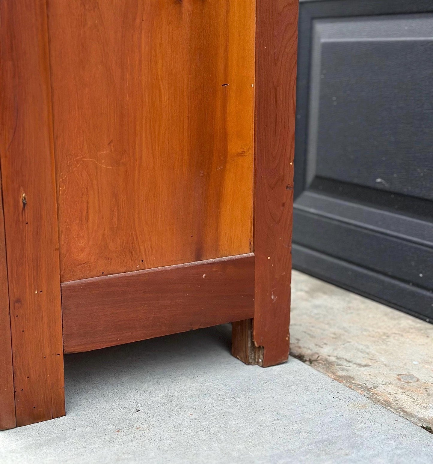 Antique Early 1900's Solid Wood Eastlake Oak & Pine Cabinet with Drawer