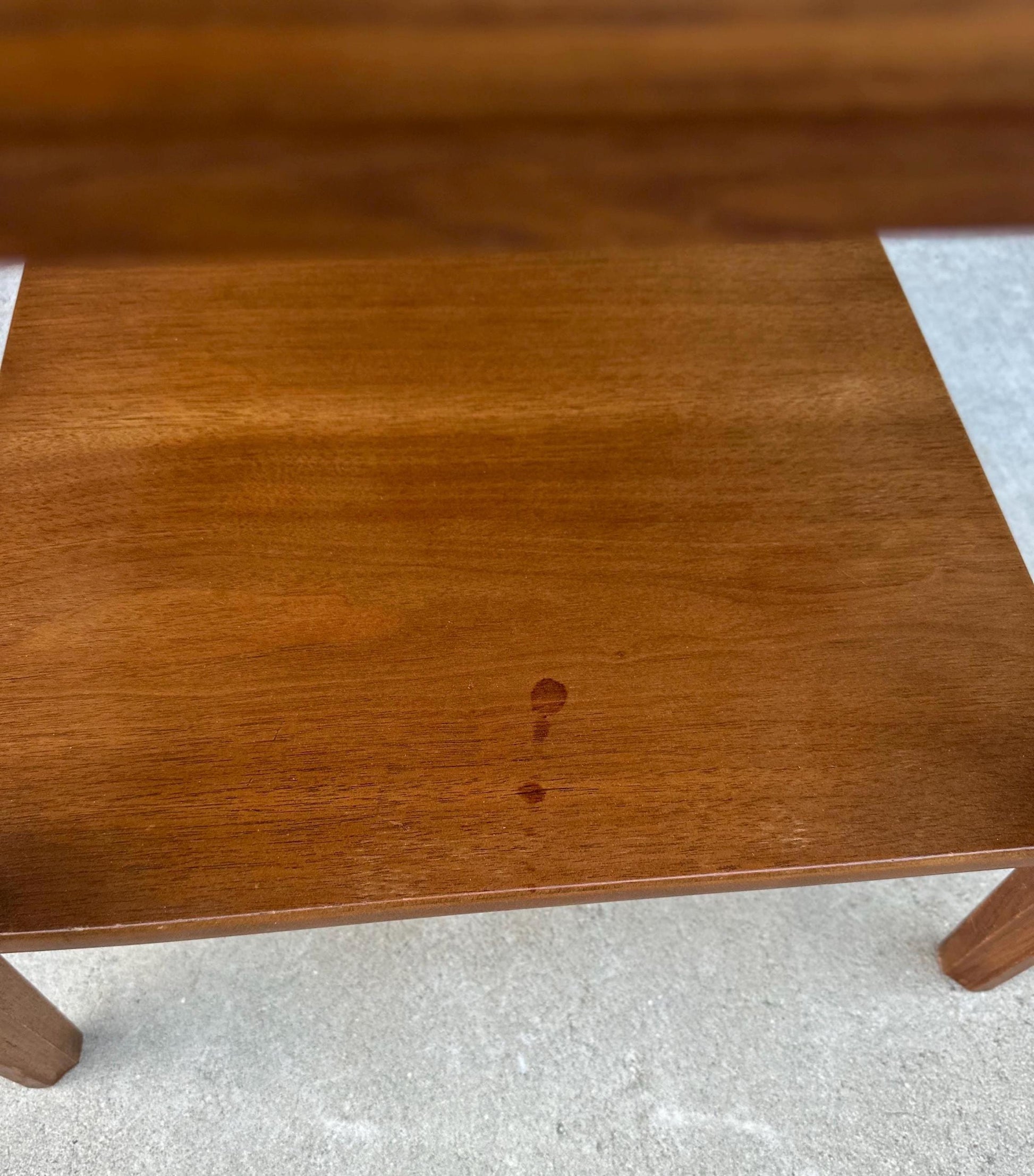 Vintage Mid 1900's Walnut Wood Single Drawer Platform MCM Side Table
