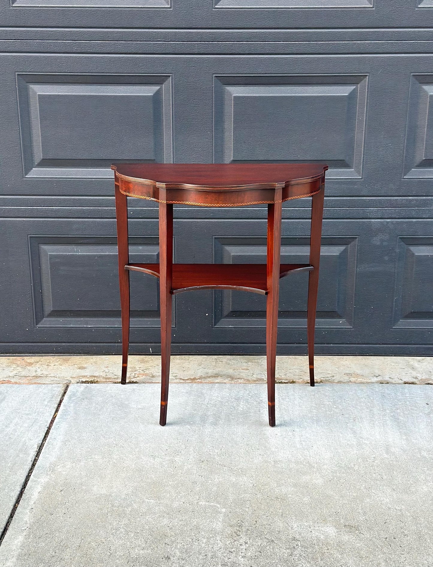 Antique Early 1900's Mahogany Wood Half Round Hepplewhite Console Table