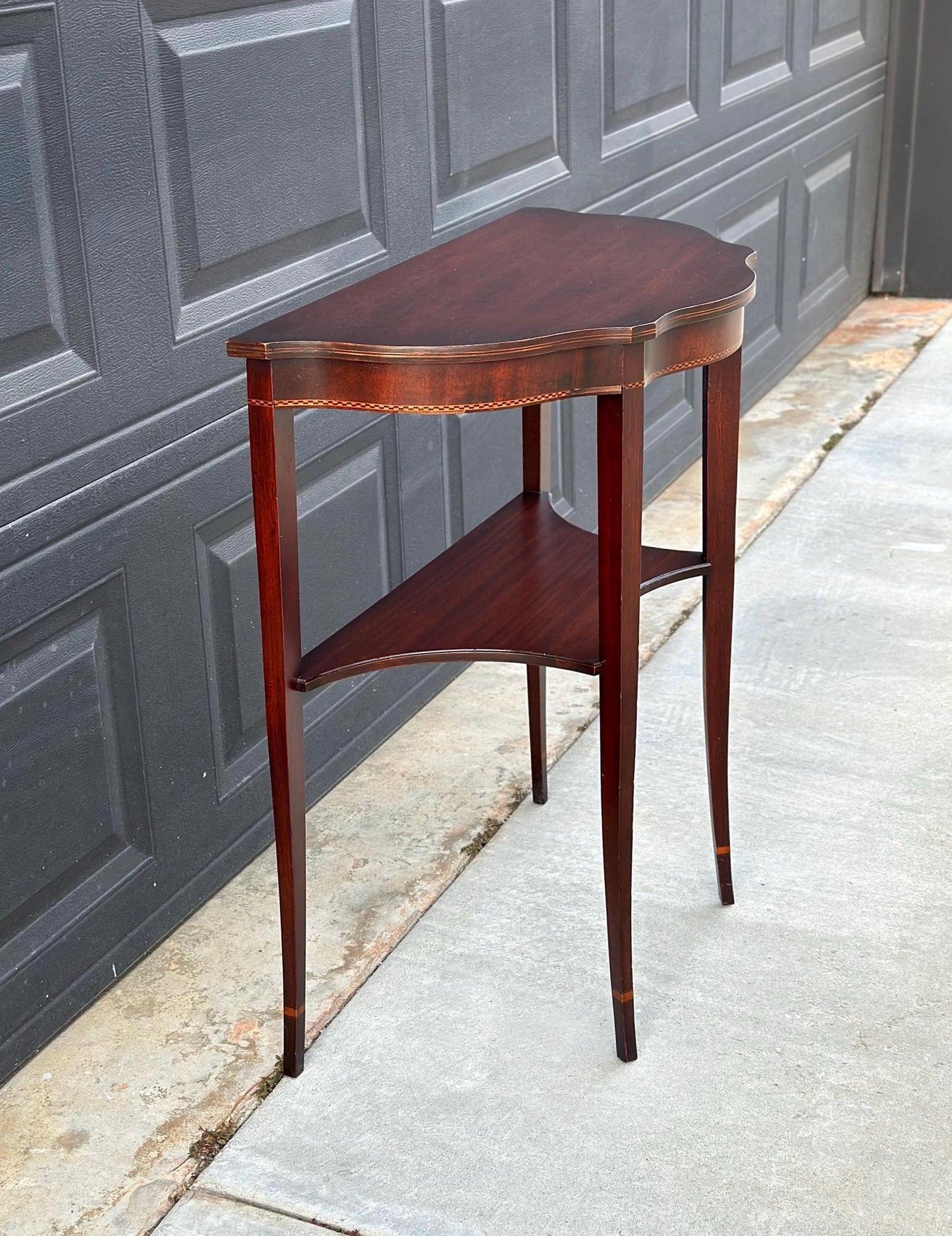 Antique Early 1900's Mahogany Wood Half Round Hepplewhite Console Table