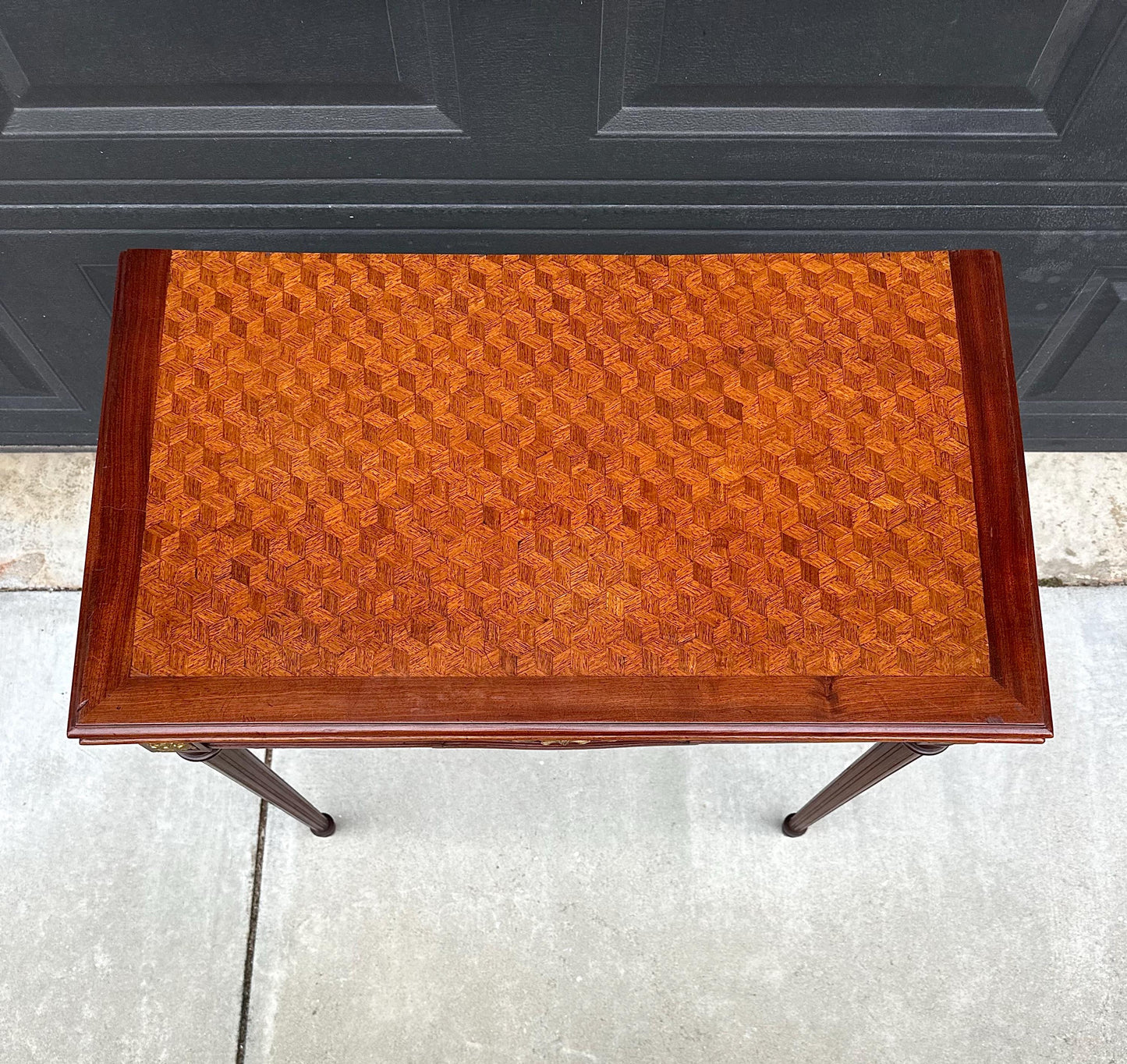 Antique Early 1900's Federal Mahogany Wood Ormolu Accent Game Table